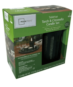 Mainstays Tabletop Torch & Citronella Candle Set
