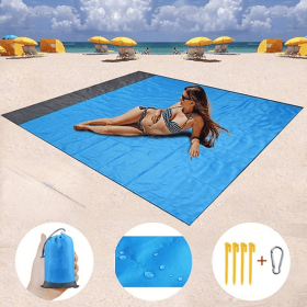 1pc Outdoor Camping Picnic Mat; Oxford Cloth Portable Mat; Folding Waterproof Moisture-proof Mat For Beach (Color: GREEN, size: 78.74*82.68inch)