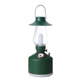 1pc Wireless Air Humidifier Camping Table Lamp Aromatherapy Diffuser With LED Night Light USB Chargeable Retro Kerosene Lamp Mist Maker For Home (Color: GREEN)