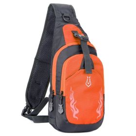 Chest Crossbody Bag Shoulder Bag for Men Travel Sports Gym (Color: ORANGE, Type: Sports Bag)