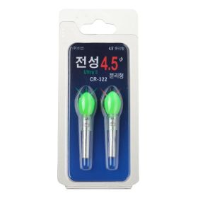 2pcs/lot Light Stick With CR425; LED Luminous Float Night Fishing Float Bobber Accessories (Color: GREEN)