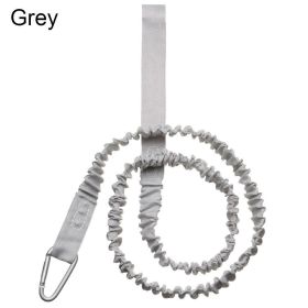 Elastic Leash With Carabiner For Kayak/Canoe Paddle & Fishing Rod; Rowing Boats Accessories (Color: GREY)