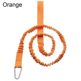 Elastic Leash With Carabiner For Kayak/Canoe Paddle & Fishing Rod; Rowing Boats Accessories (Color: ORANGE)
