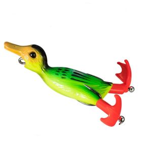 1pc Soft Fishing Lure Duck Artificial Bait With Rotating Legs; Cool Fishing Bait 9cm/11g 3.5in/0.39oz (Color: GREEN)
