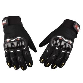 Motorcycle Gloves Breathable Closed Finger Racing Gloves for Outdoor Sports Crossbike Riding men's motorcycle gloves (Color: Black)