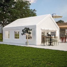 20x20FT Party Tent Heavy Duty, Large Wedding Event Shelters with 2 Storage Bags & Removable Sidewalls (Color: as Pic)