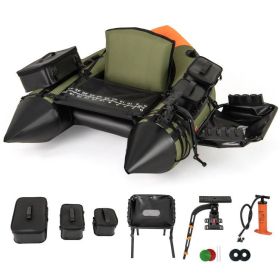 Portable Fishing Boat with 3 Detachable Storage Boxes (Color: GREEN)