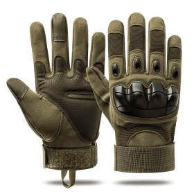 Unisex Airsoft Sports Gloves with Touchscreen Fingertip Capability (Color: GREEN, size: L)