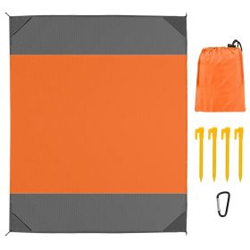 108x96.46in Sand Proof Picnic Blanket Water Resistant Foldable Camping Beach Mat (Color: ORANGE, size: L)