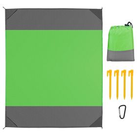 108x96.46in Sand Proof Picnic Blanket Water Resistant Foldable Camping Beach Mat (Color: GREEN, size: L)